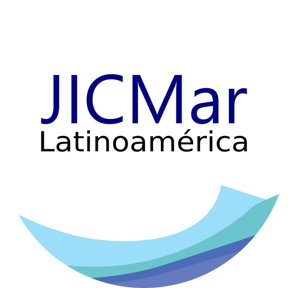 Round logo of JICMar network for young marine researchers in Latin America