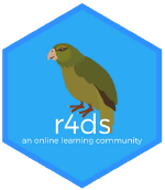 Hexagonal logo of R for Data Science